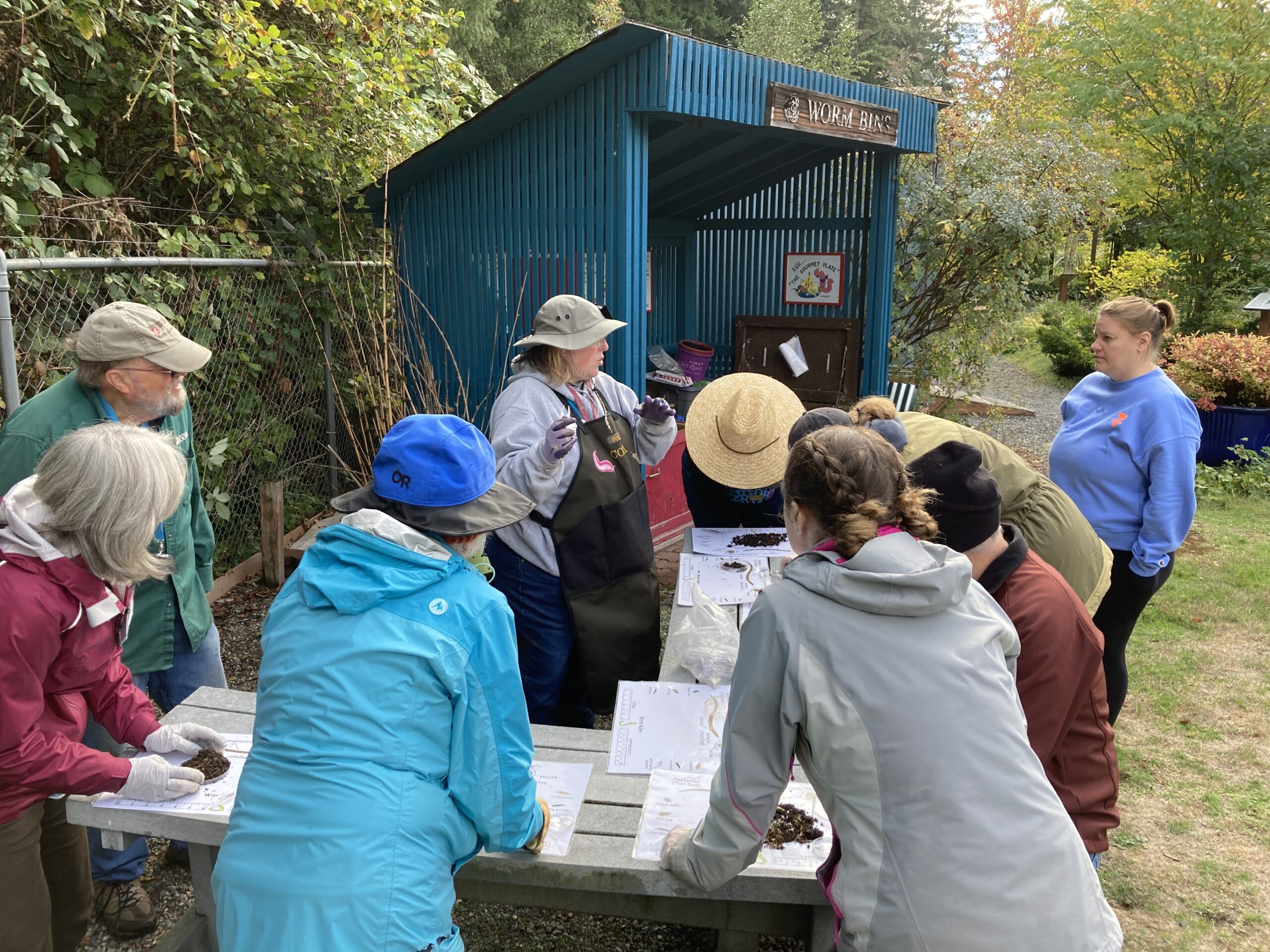 MRC Trainees learning about worm composting at Dirt Works. 