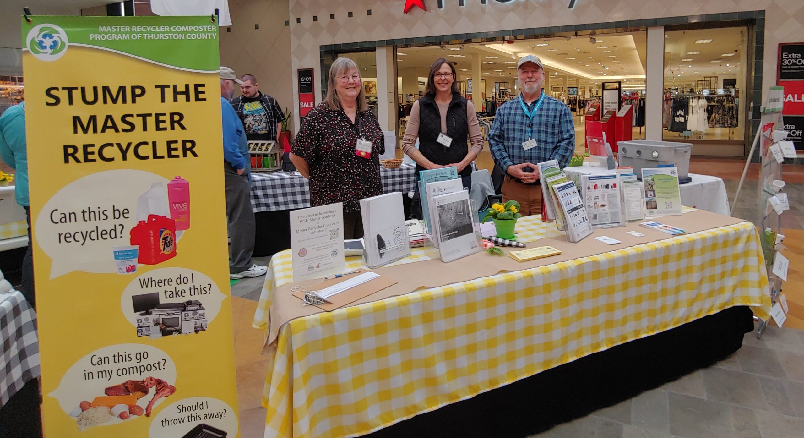 Master Recycler Composter volunteers serving at in-person question and answer clinic.