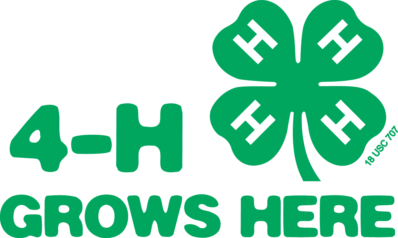 4-H Logo with clover that reads, 4-H Grows Here