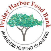 Friday Harbor Food Bank Logo with text that says Islanders Helping Islanders