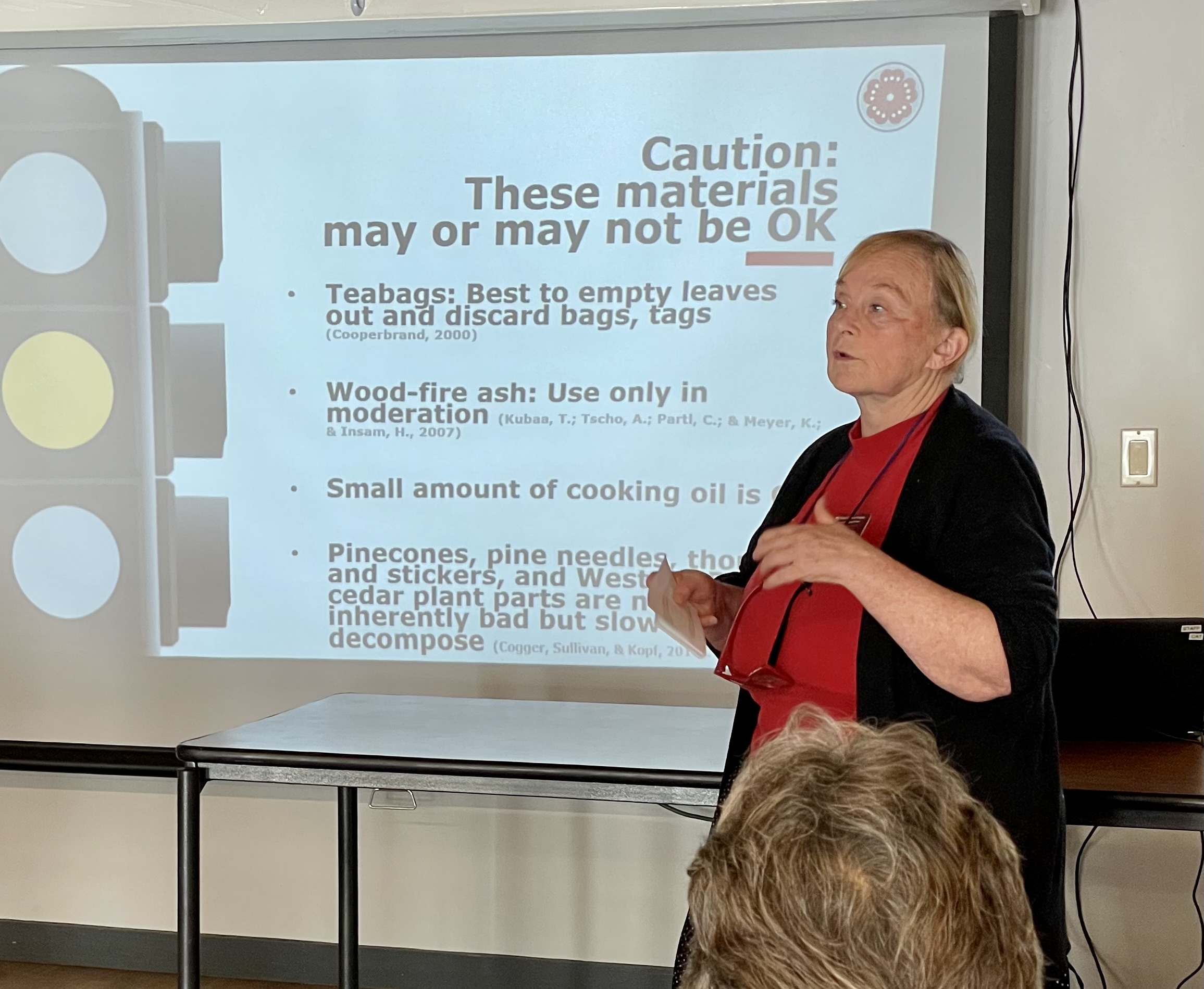 Master Gardener Kathy Hansen teaching about composting at Kettle Falls Library