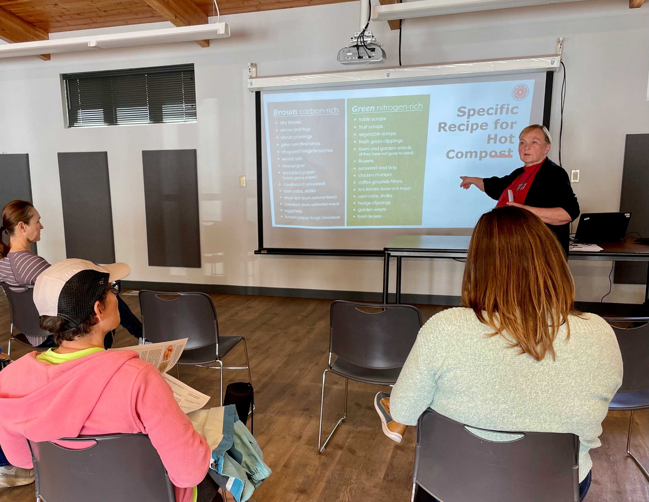 Master Gardener Kathy Hansen teaches a class about composting at Kettle Falls Library