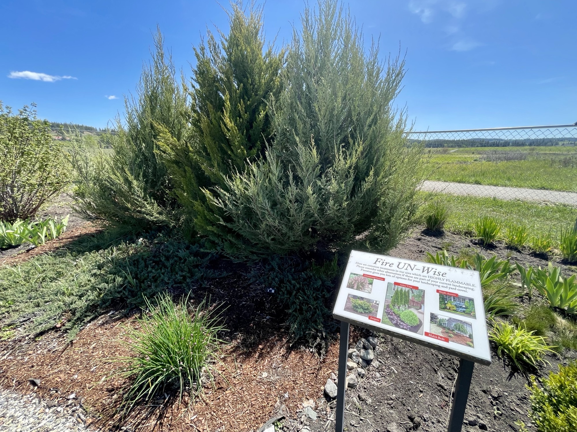 Sign for the old Firewise Demonstration Garden in Colville, WA