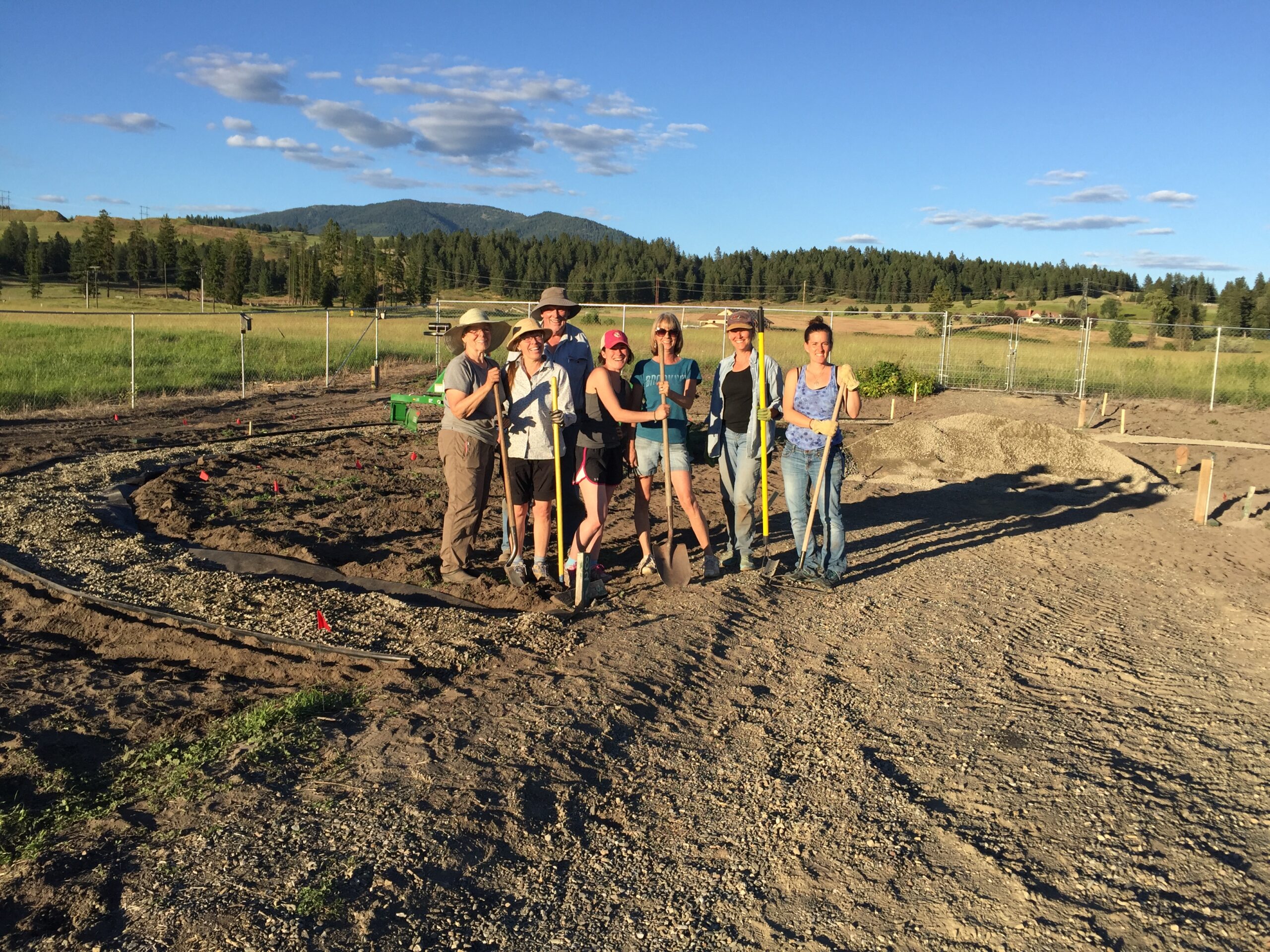 Group of Master Gardeners and other volunteers helping with the creation of the old Firewise Demonstration Garden in Colville, WA