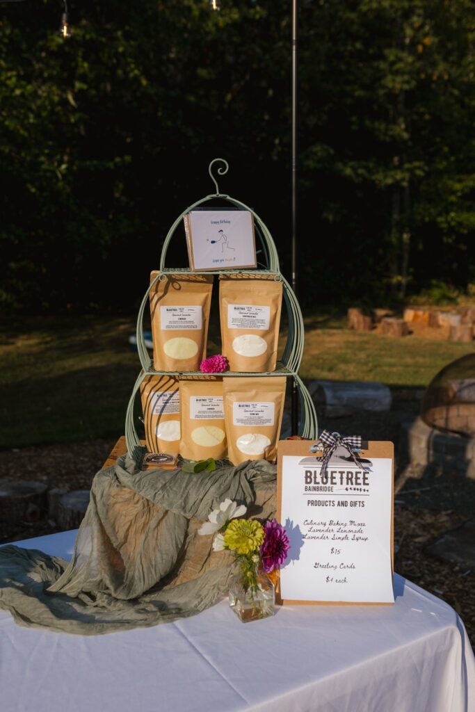 A display of lavender flavored baking mixes