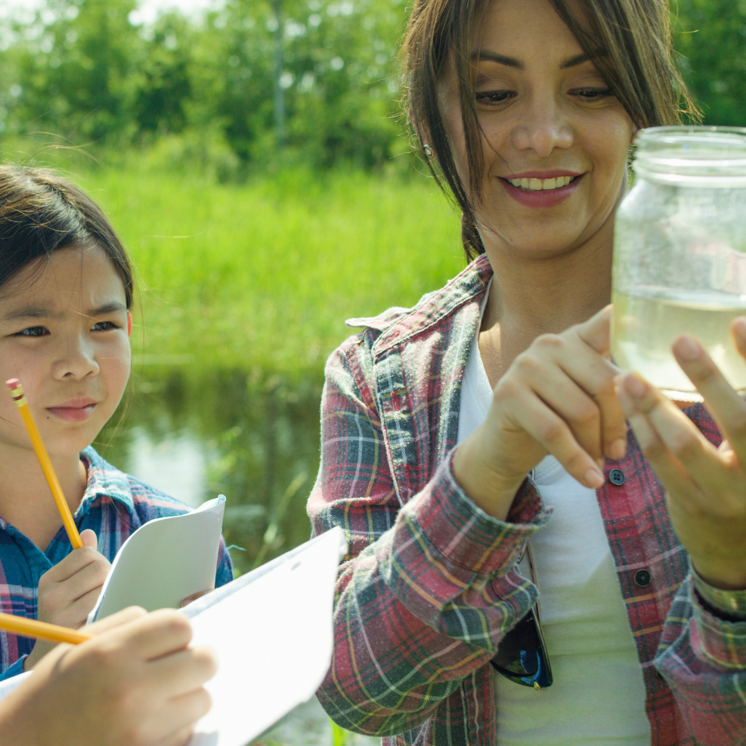 Woman working in garden.