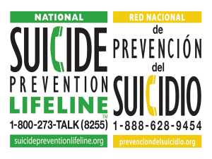 Suicide Prevention Lifeline 1-800-273-8255
