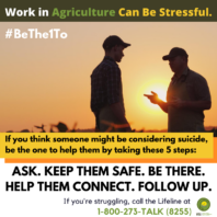 two farmers discussing the stresses of farming