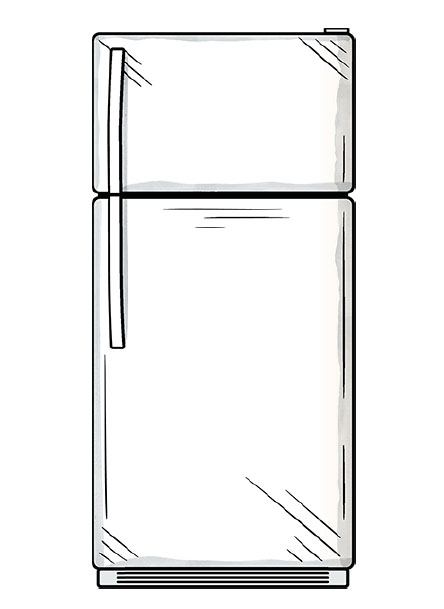 Drawing of refrigerator