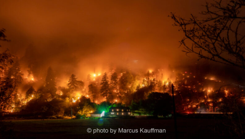 fire burning homes