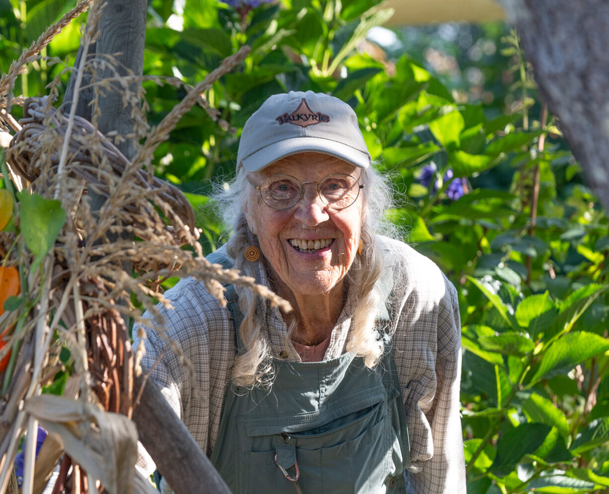 woman in overalls