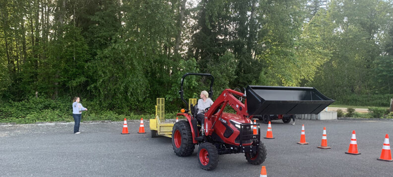 Farm Safety Class Participant tests skills while backing up
