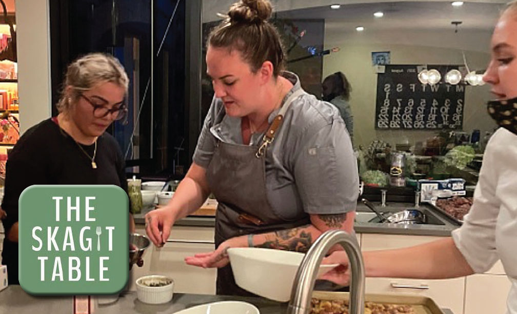 The Skagit Table employees preparing for a catered event