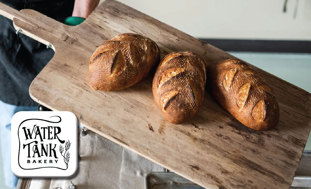 Water Tank Bakery loaves of bread just pulled from the oven