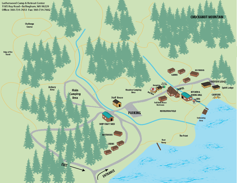 Map of Camp Lutherwood, Bellingham WA