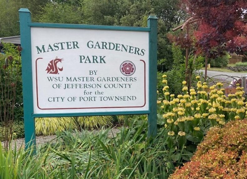 Master Gardener Sign at the Minnie Nakano Park in Port Townsend, WA