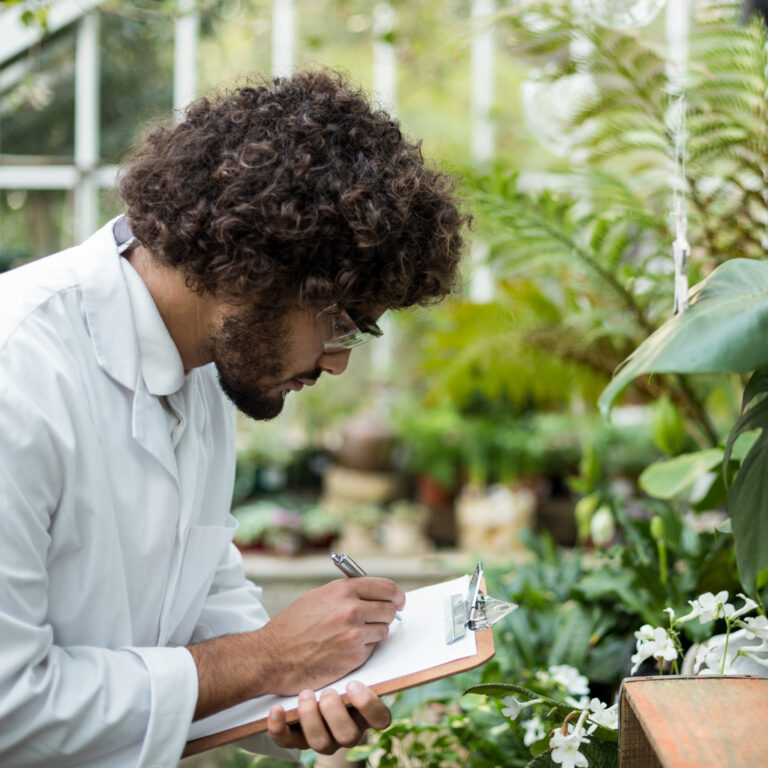 Extension Master Gardener taking inventory