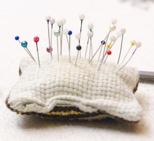 Image of a pincushion with pins inserted