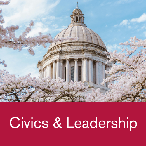 Photo of Washington State Capitol building to denote Civics & Leadership section of website