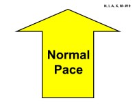 A large yellow arrow outlined in black points straight upward, similar in shape to the previous image. Centered inside the arrow, bold black text reads “Fast Pace.”