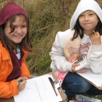 Image of two girls participating in a natural resources program