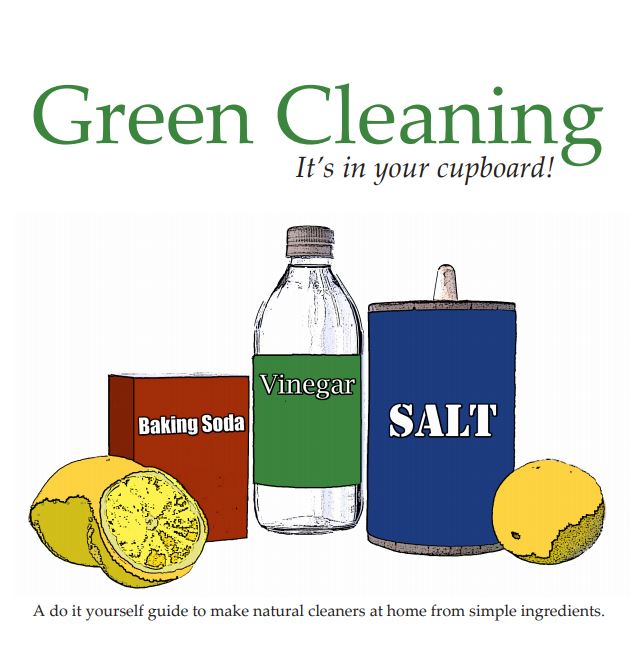 Green cleaning ingredients are often found in your cupboards, like salt, vinegar, baking soda and lemon juice.