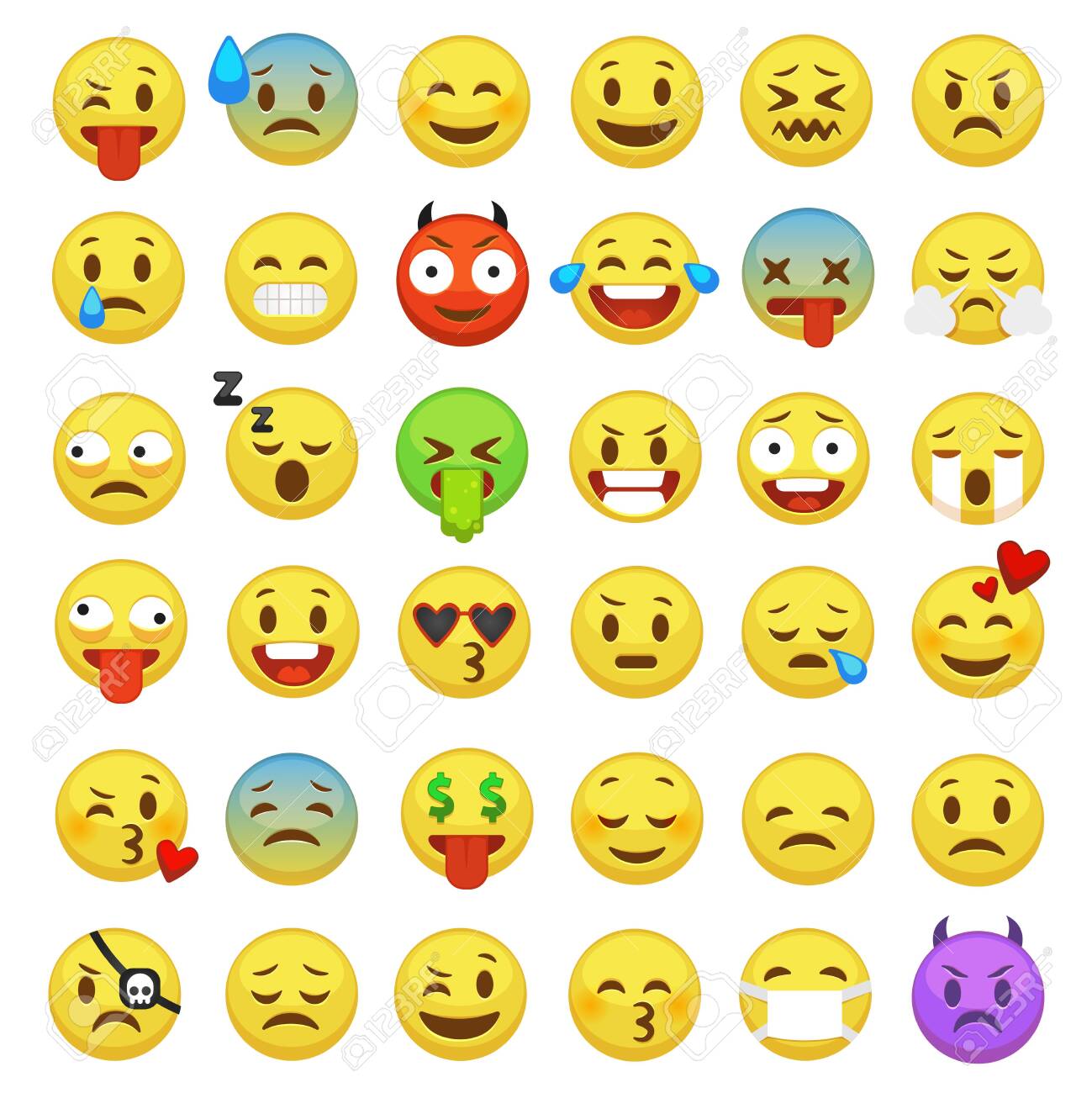 Emojis showing various emotions