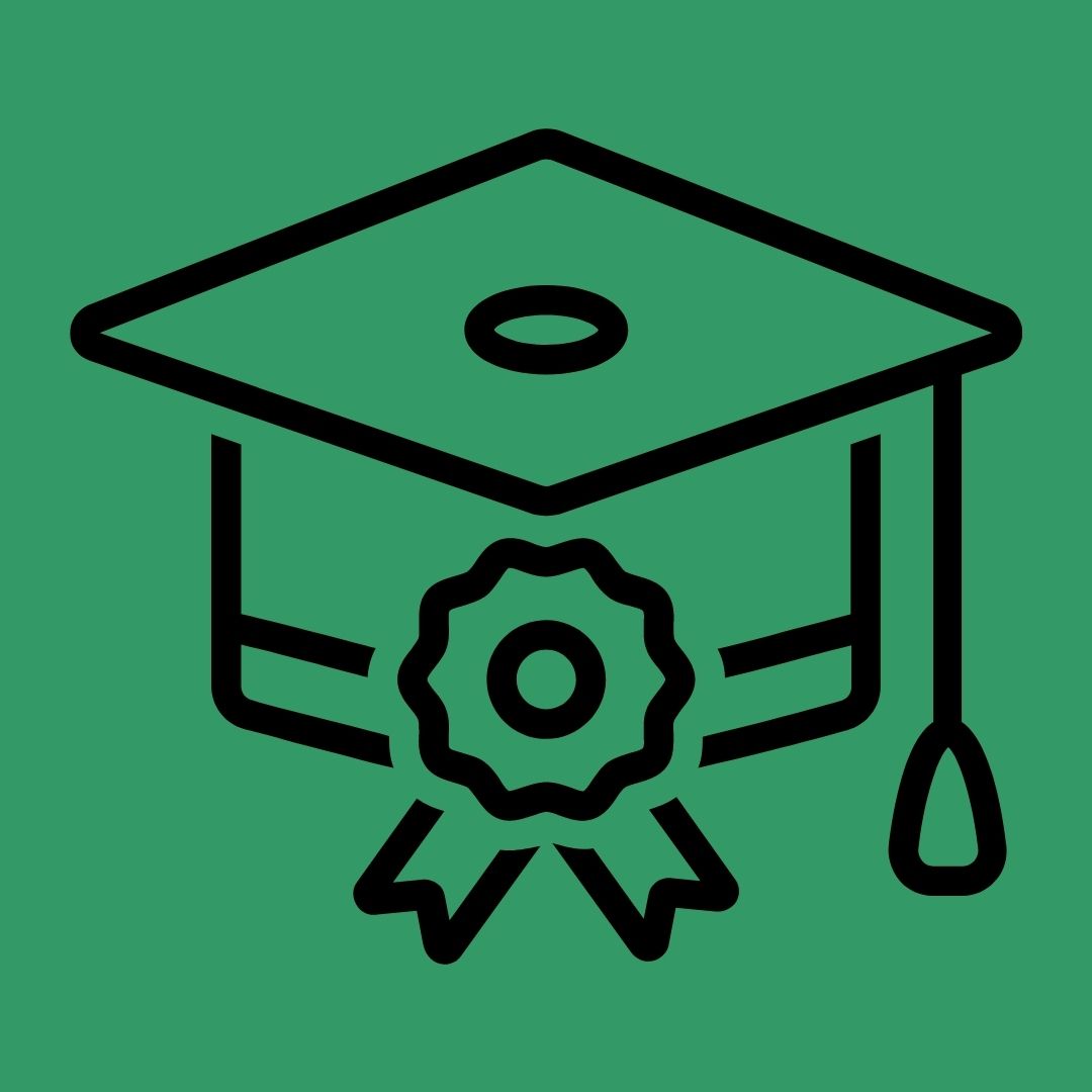 mortar board with award attached.