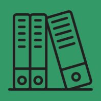 log books on a shelf.