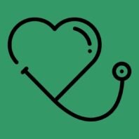 stethoscope in the shape of a heart.