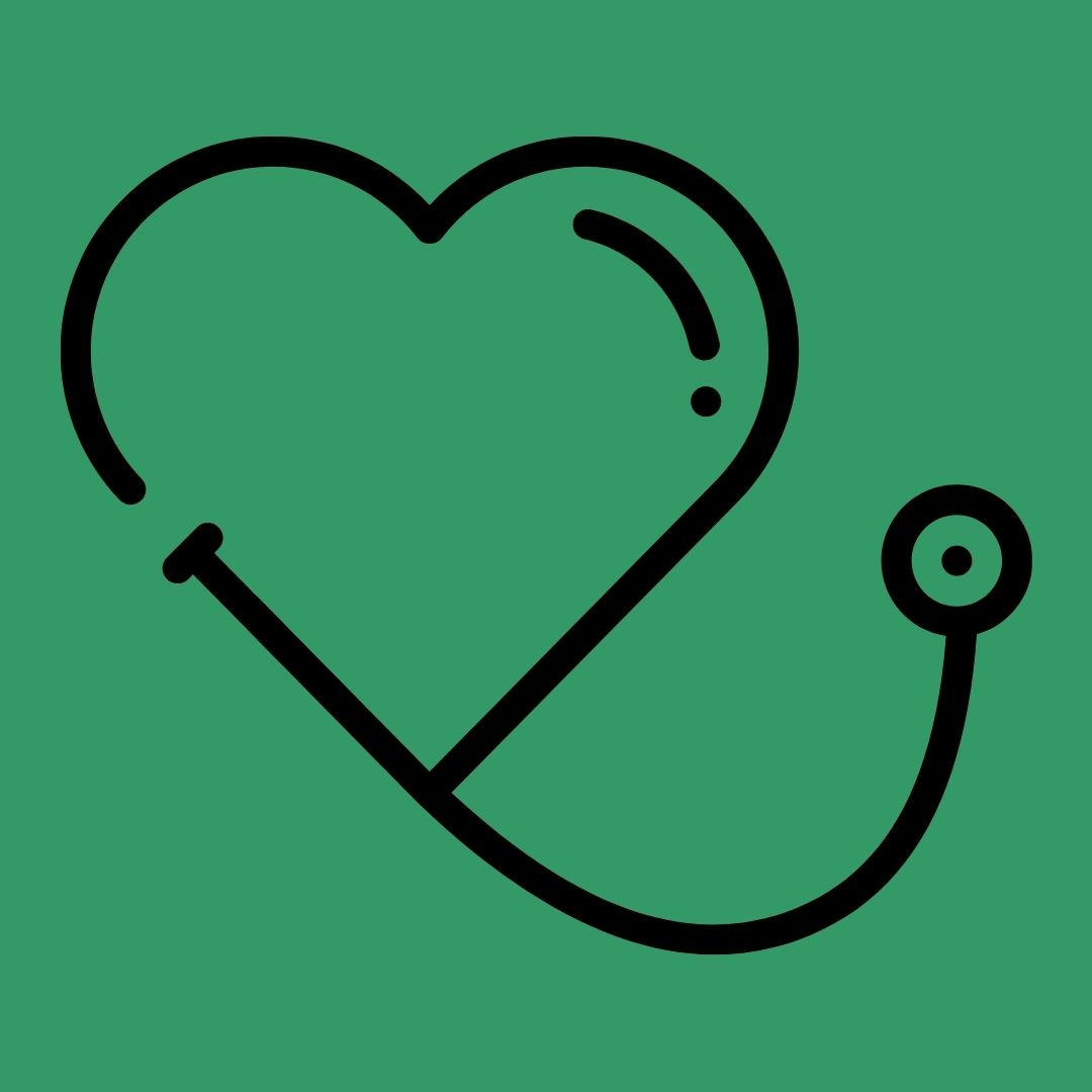 stethoscope in the shape of a heart.
