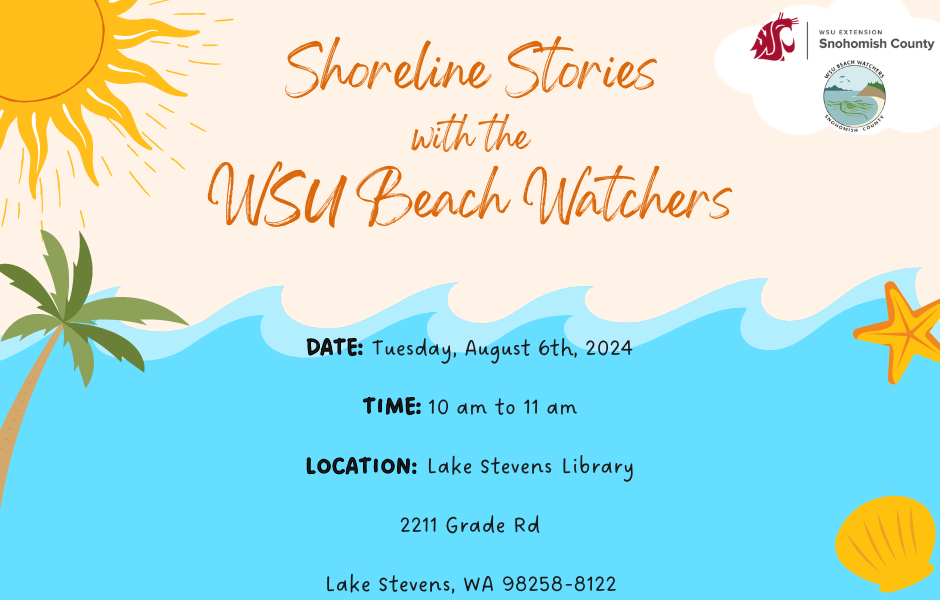 Shoreline Stories with the WSU Beach Watchers time, date, and location