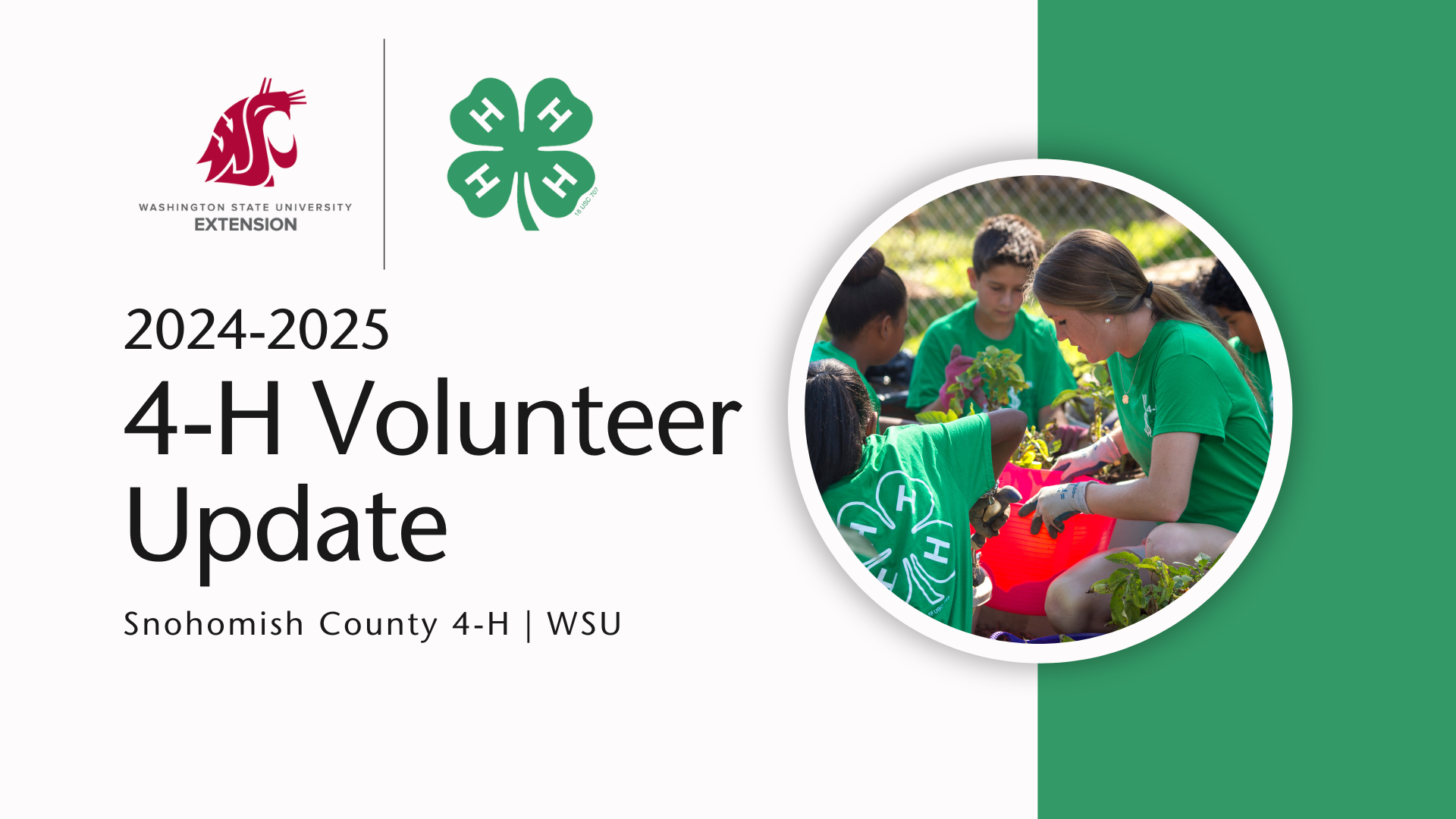 2024-2025 4-H Volunteer Update, Snohomish County 4-H, WSU.