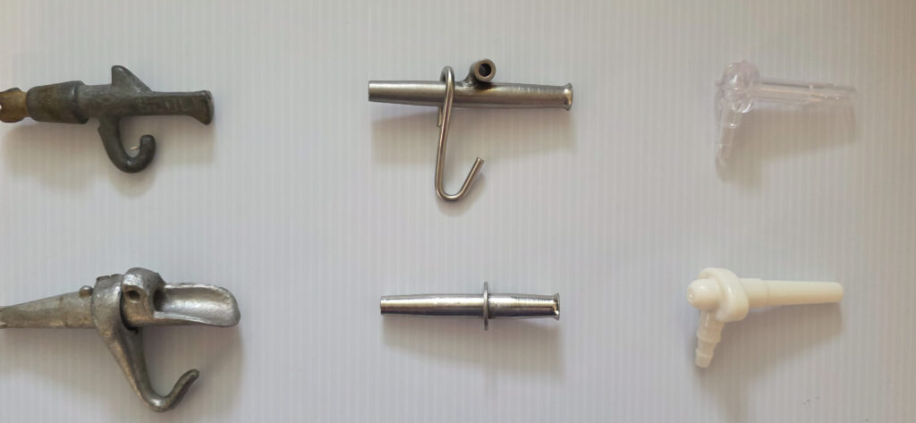 A variety of metal and plastic spiles.