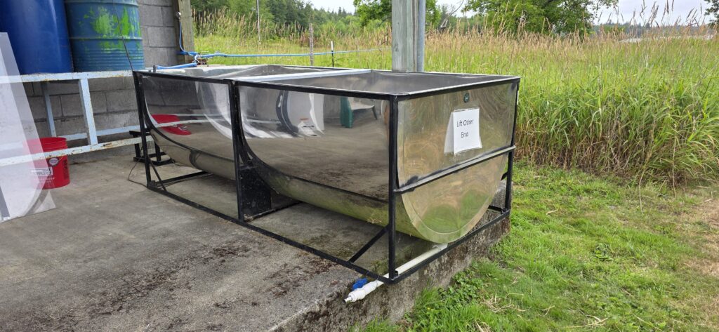 Stainless steel sap tank.