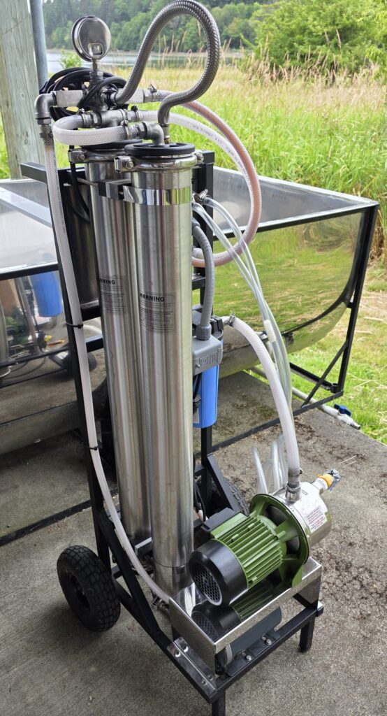 Two-cannister reverse osmosis system.