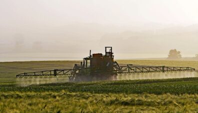 Sprayer in a field