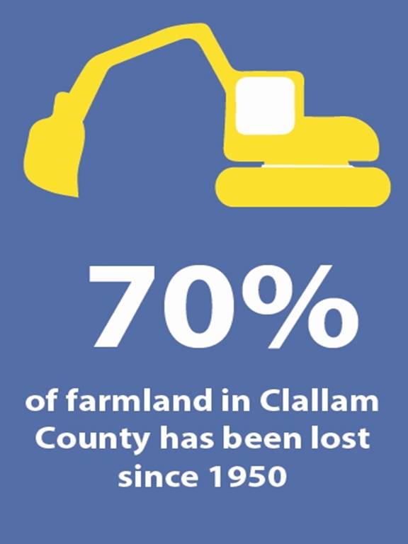 Inforgraphic about the percentage of farmland lost in Clallam County.