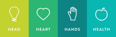 4-H icons of head, heart, hands, and health.
