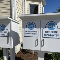 Little Free Pantry outside of First Step Family Support Center