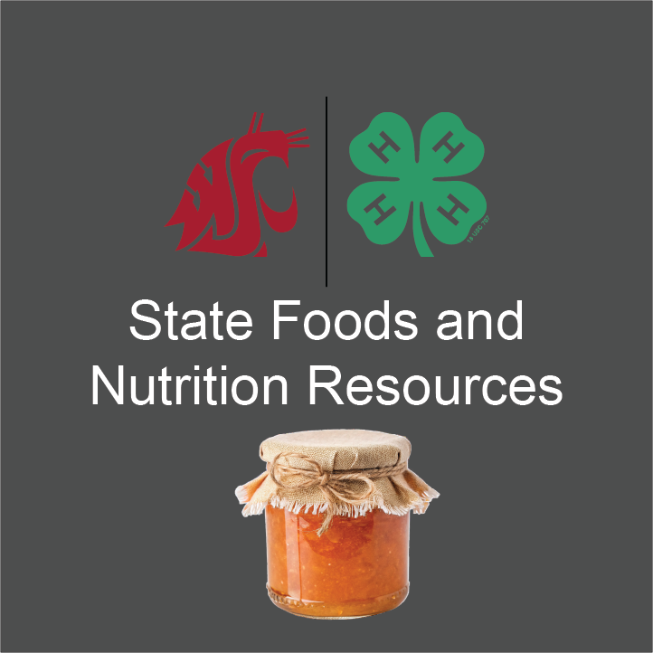 image of WSU and 4-H logos with a picture of a jar of marmalade. Says state foods and nutrition resources