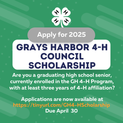 Are you a graduating high school senior, currently enrolled in the GH 4-H Program, with at least three years of 4-H affiliation? Scholarship applications are now available at https://tinyurl.com/GH4-HScholarship . Due April 30