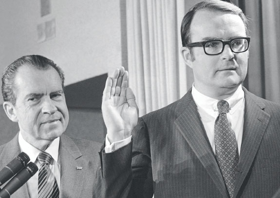 Bill Ruckelshaus and Richard Nixon.