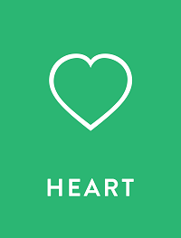 Heart icon above the word ‘Heart’ on a green background, representing the 4-H Heart element.