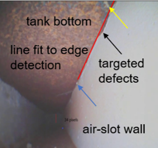 defects on a tank detected by a support team.