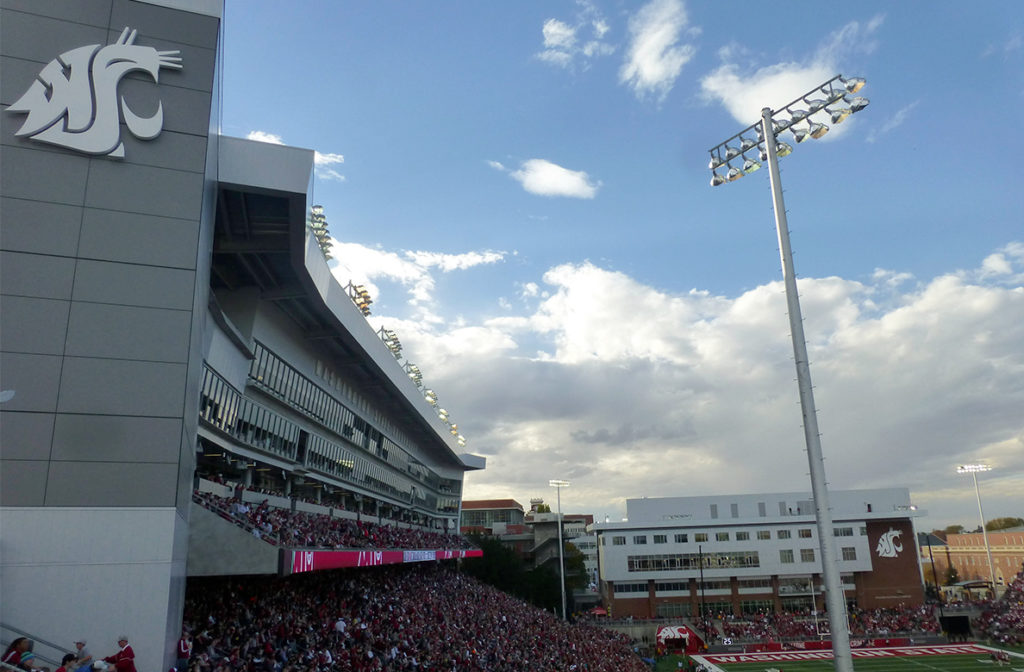 Fans pack Martin Stadium during a Cougar football game.