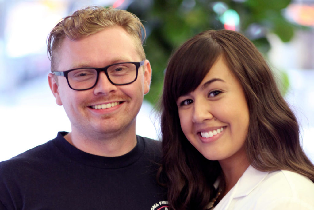 Closeup of Dillon Voight and Nina Thach.