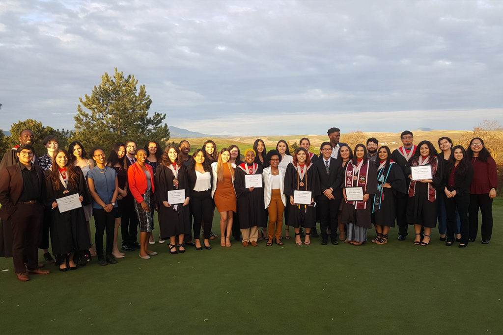 McNair students on a golf course.