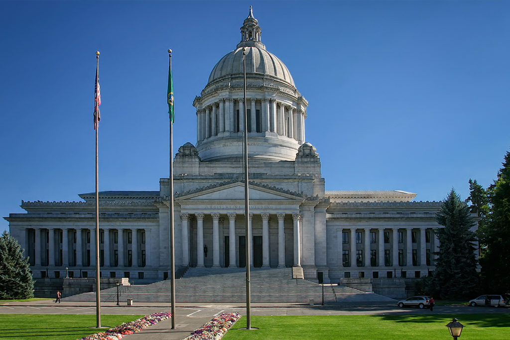A photograph of the Washington State capitol building