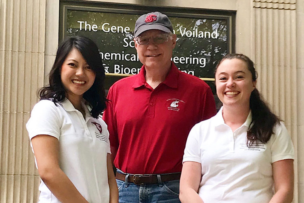 A group photgraph with Kitana Kaiphanliam, Bernie Van Wie, and Olivia Reynolds